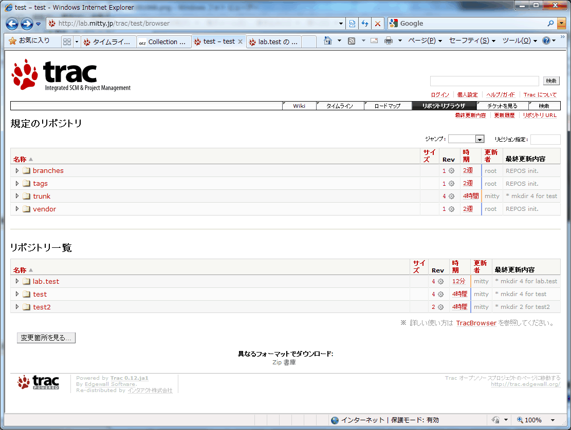 trac browser with '.alias = ' changed